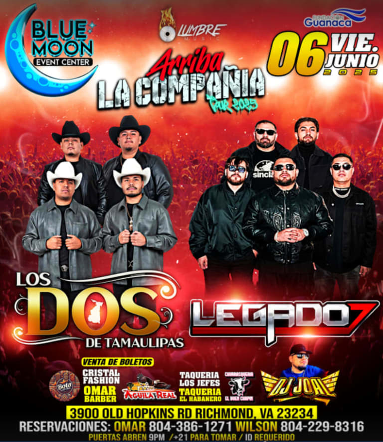 Event - Los Dos de Tamaulipas & Legado 7 en concierto! - Richmond, Virginia - June 6, 2025 | concert tickets