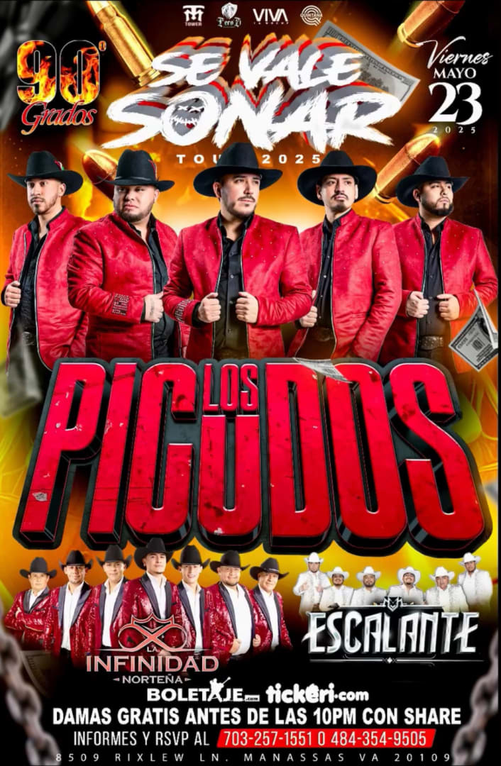 Event - LOS PICUDOS LA INFINIDAD NORTEÑA GRUPO ESCALANTE EN VIVO! - Manassas, Virginia - May 23, 2025 | concert tickets