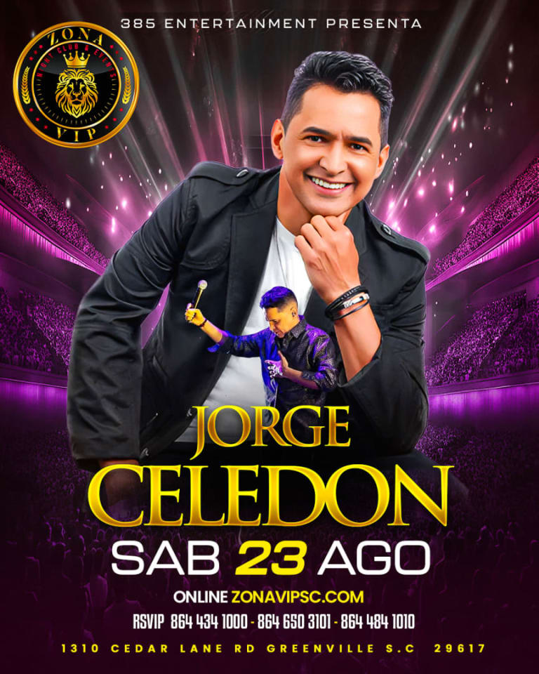 Event - JORGE CELEDON  - Greenville, South Carolina - August 23, 2025 | concert tickets