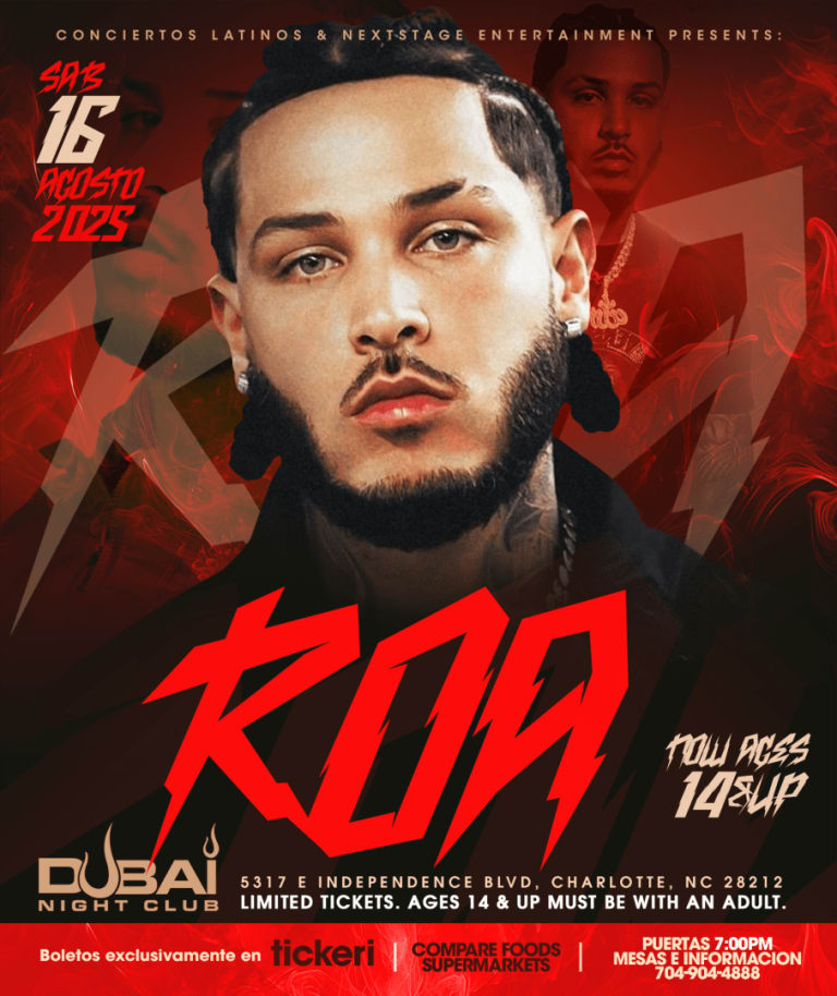 Event - Roa en vivo en Dubai Night Club  Concierto en Charlotte, NC - Charlotte, North Carolina - 16 de agosto de 2025 | concert tickets
