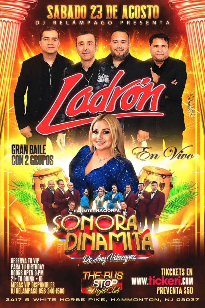 Event - Grupo Ladrón & La Internacional Sonora Dinamita de Any Velasquez en concierto! - Hammonton, New Jersey - August 23, 2025 | concert tickets