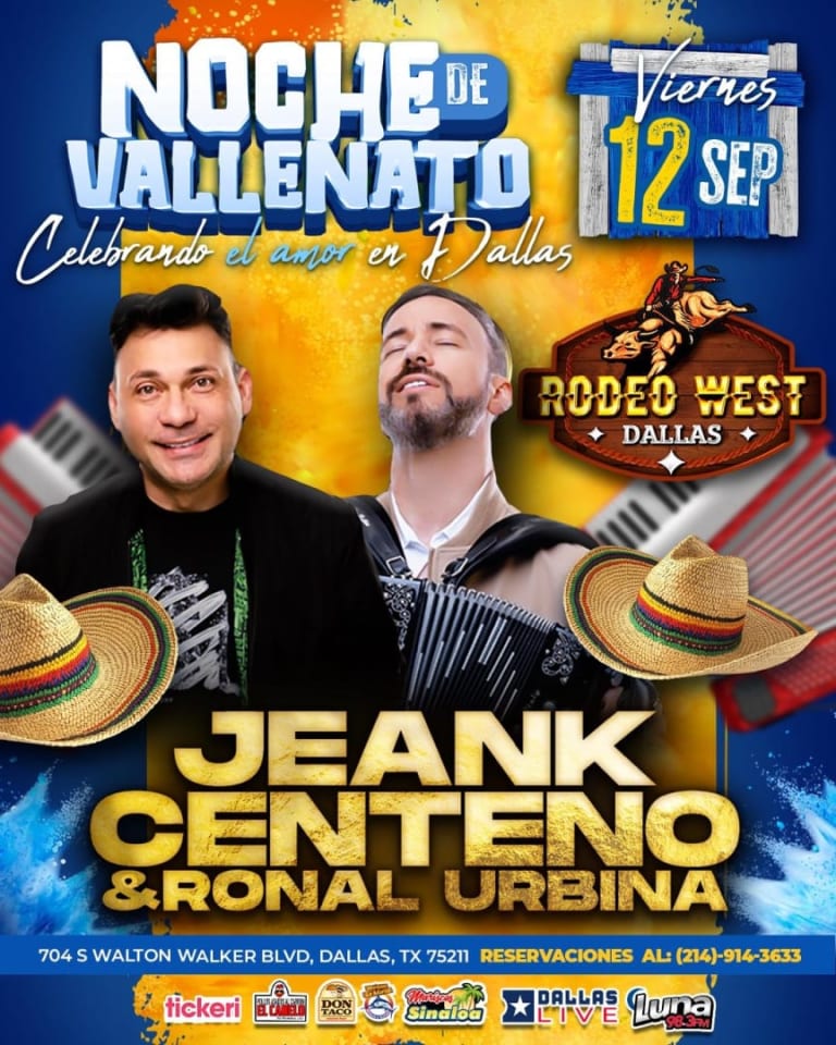 Event - Noche de Vallenato en Rodeo West Dallas con Jeank Centeno & Ronal Urbina - Dallas, Texas - September 12, 2025 | concert tickets