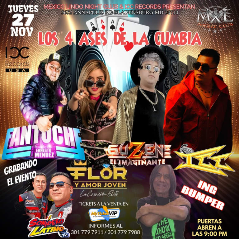 Event - LOS 4 ASES DE LA CUMBIA MARYLAND - Bladensburg, MD - jue, 27 de noviembre de 2025} | concert tickets