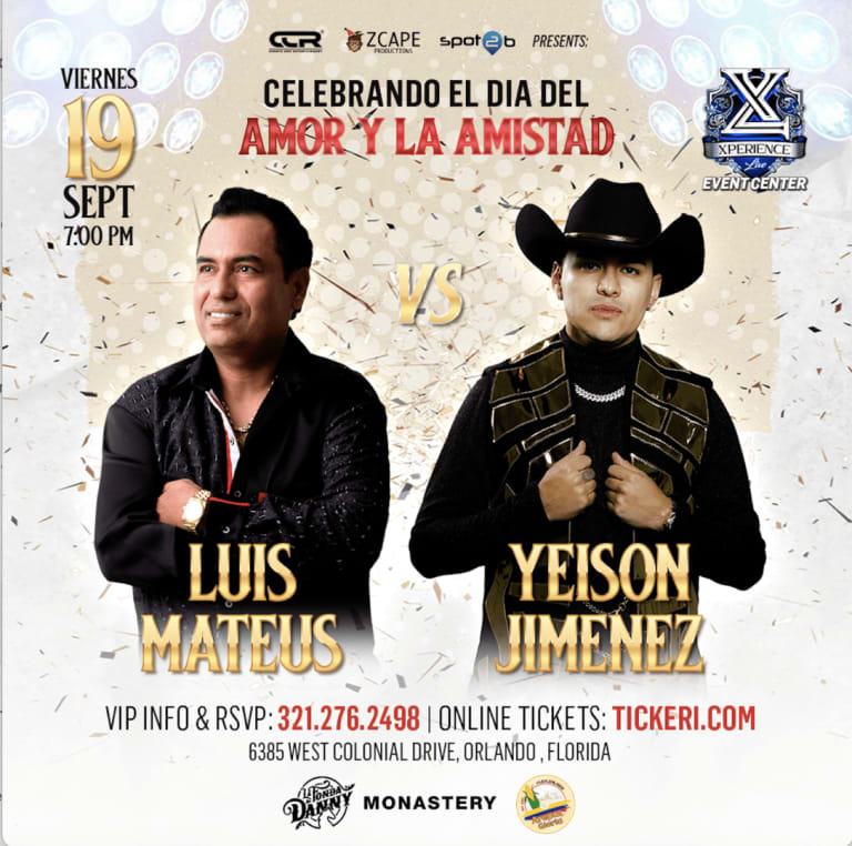 Event - Esta noche Luis Mateus VS Yeison Jimenez en Orlando - Orlando, Florida - September 19, 2025 | concert tickets