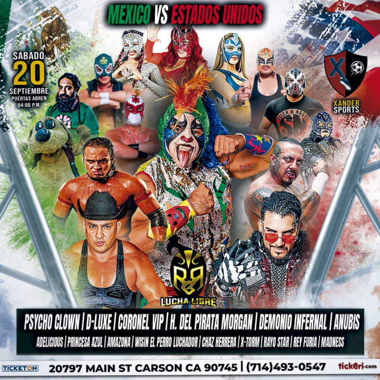 Event - Lucha Libre Mexico vs Estados Unidos en Xander sport arena en vivo Con la super estrella Psycho Clown - Carson, California - September 20, 2025 | concert tickets