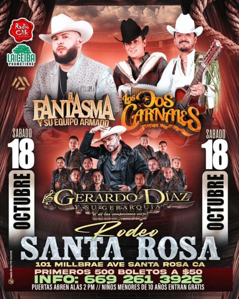 Event - El Fantasma, Los Dos Carnales y Gerardo Díaz – Rodeo Santa Rosa 2025 - Santa Rosa, California - October 18, 2025 | concert tickets