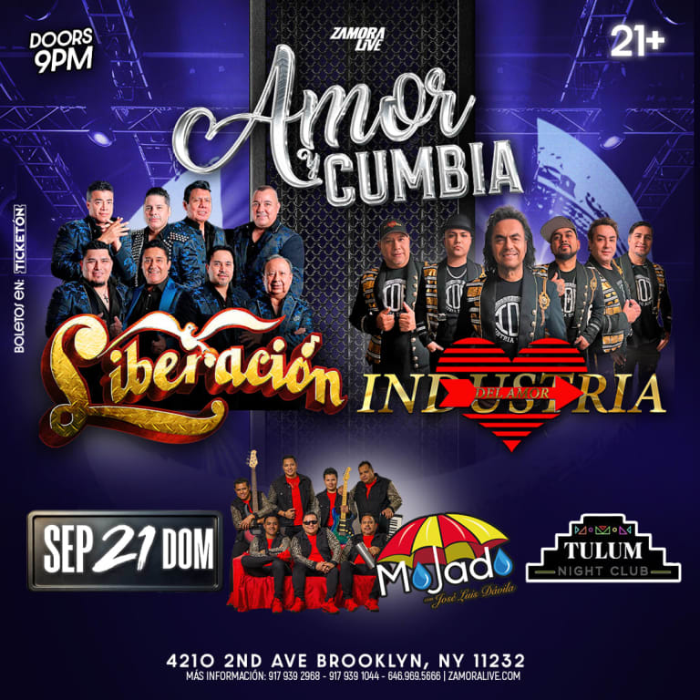 Event - LIBERACION, INDUSTRIAL DEL AMOR Y GRUPO MOJADO EN TULUM  - Brooklyn, New York - September 21, 2025 | concert tickets