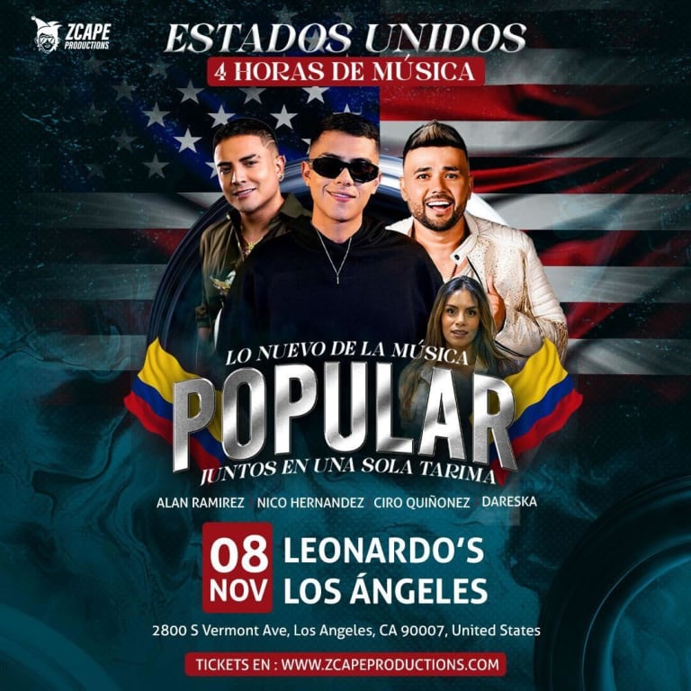 Event - Alan Ramirez & Nico Hernandez & Ciro Quiñonez & Dareska en Los Angeles - Los Angeles, California - November 8, 2025 | concert tickets