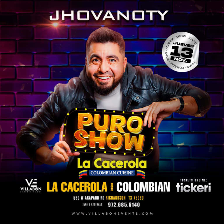 Event - Jhovanoty Comedia Show Colombiano - Richardson, TX - jue, 13 de noviembre de 2025} | concert tickets