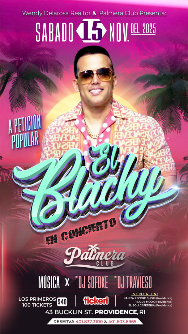 Event - El Blachy en Palmeras Club - Providence, RI - Sat, November 15, 2025} | concert tickets