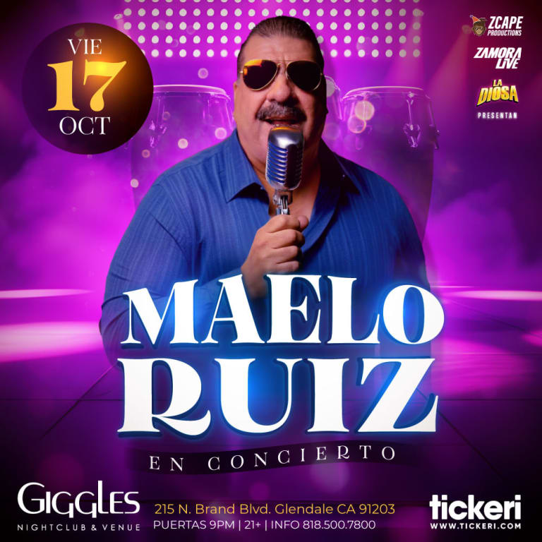 Event - Maelo Ruiz en Los Angeles - Glendale, CA - Fri, October 17, 2025} | concert tickets