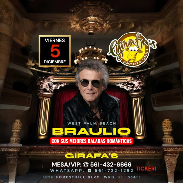 Event - BRAULIO en WEST PALM BEACH  - West Palm Beach, FL - Fri, December 5, 2025} | concert tickets