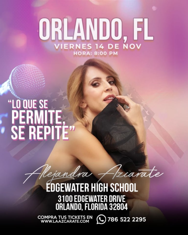 Event - ALEJANDRA AZCARATE EN ORLANDO FLORIDA  "LO QUE SE PERMITE SE REPITE" - Orlando, FL - Fri, November 14, 2025} | concert tickets