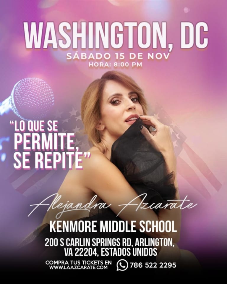 Event - ALEJANDRA AZCARATE EN VIRGINIA  "LO QUE SE PERMITE SE REPITE" - Arlington, VA - sáb, 15 de noviembre de 2025} | concert tickets