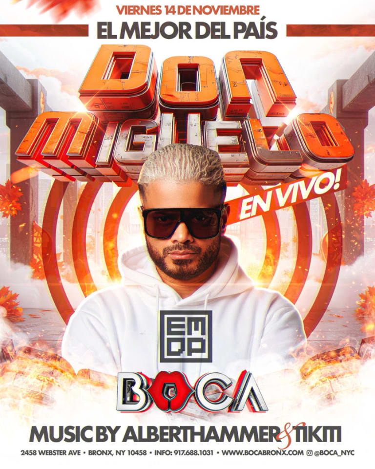 Event - Don Miguelo en vivo en Boca - Bronx, NY - Fri, November 14, 2025} | concert tickets