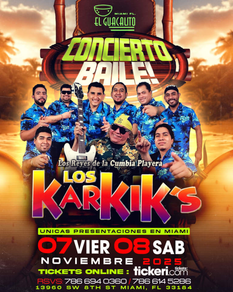 Event - Concierto Con Los Karkiks - Miami, FL - Fri, November 7, 2025} | concert tickets