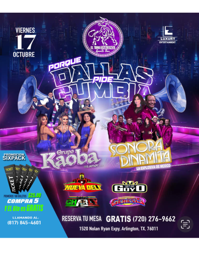 Event - Ultimos boletos de $25 para Dallas pide Cumbia  - Arlington, TX - Fri, October 17, 2025} | concert tickets