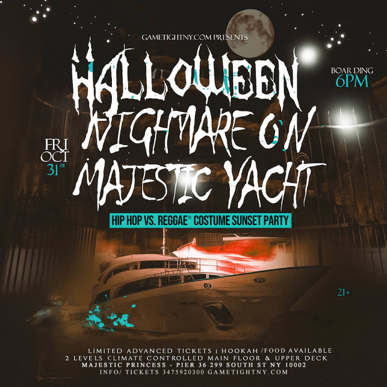 Event - NYC HIP HOP VS REGGAE® HALLOWEEN NIGHTMARE MAJESTIC PIER 36 SUNSET PARTY - New York, NY - Fri, October 31, 2025} | concert tickets