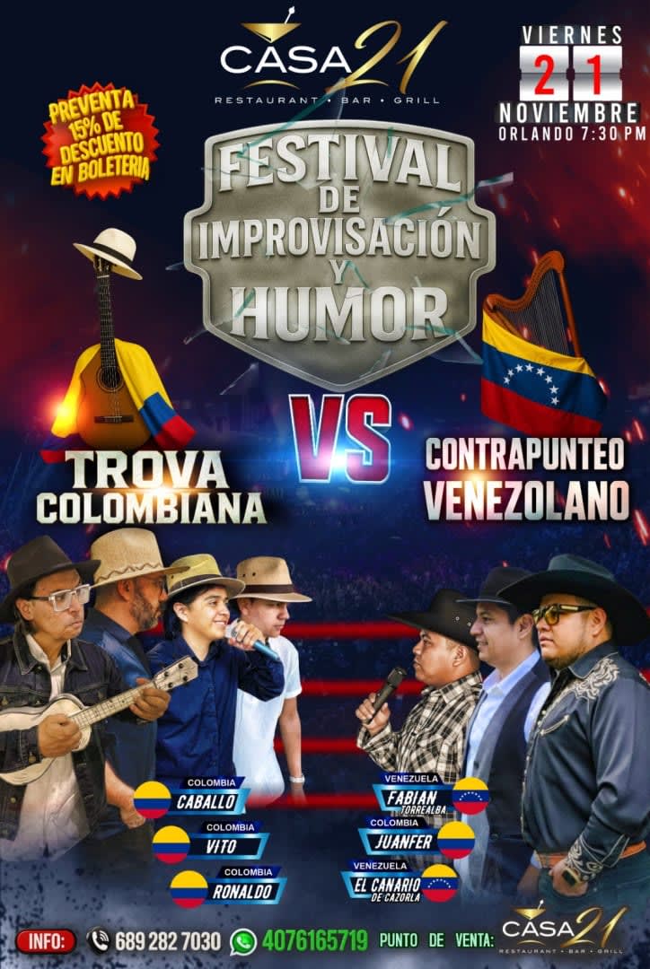 Event - Festival trova vs contrapunteo - Tampa, FL - Fri, November 21, 2025} | concert tickets