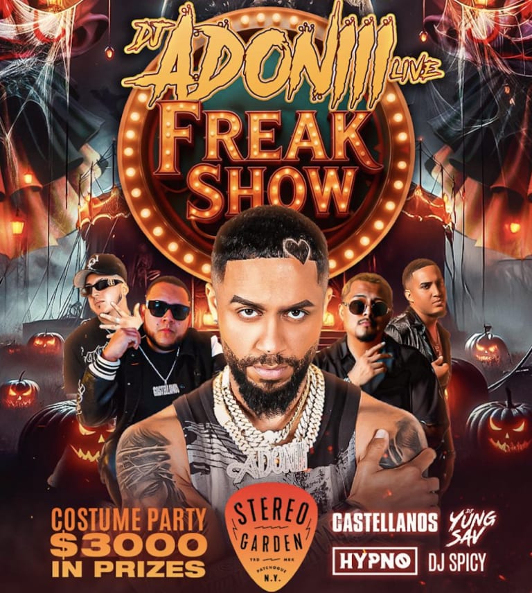 Event - 🎃 DJ ADONI Live Freak Halloween Show and Costume Party - Patchogue, NY - Sat, November 1, 2025} | concert tickets