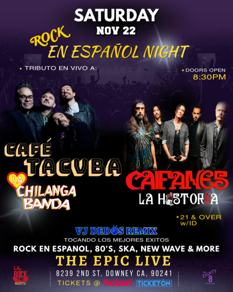 Event - CAIFANES\\ CAFE TACVBA.. Live Tribute Night!! - Downey, CA - Sat, November 22, 2025} | concert tickets