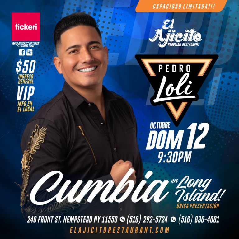 Event - Pedro Loli en Long Island CUMBIA NIGHT - Hempstead, NY - Sun, October 12, 2025} | concert tickets