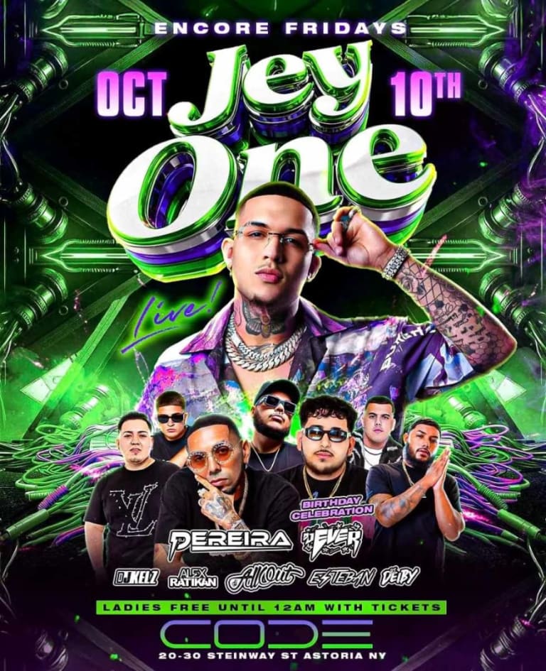 Event - Jey One Live at CODE Astoria Queens – Encore Fridays Ladies Night - Astoria, NY - vie, 10 de octubre de 2025} | concert tickets