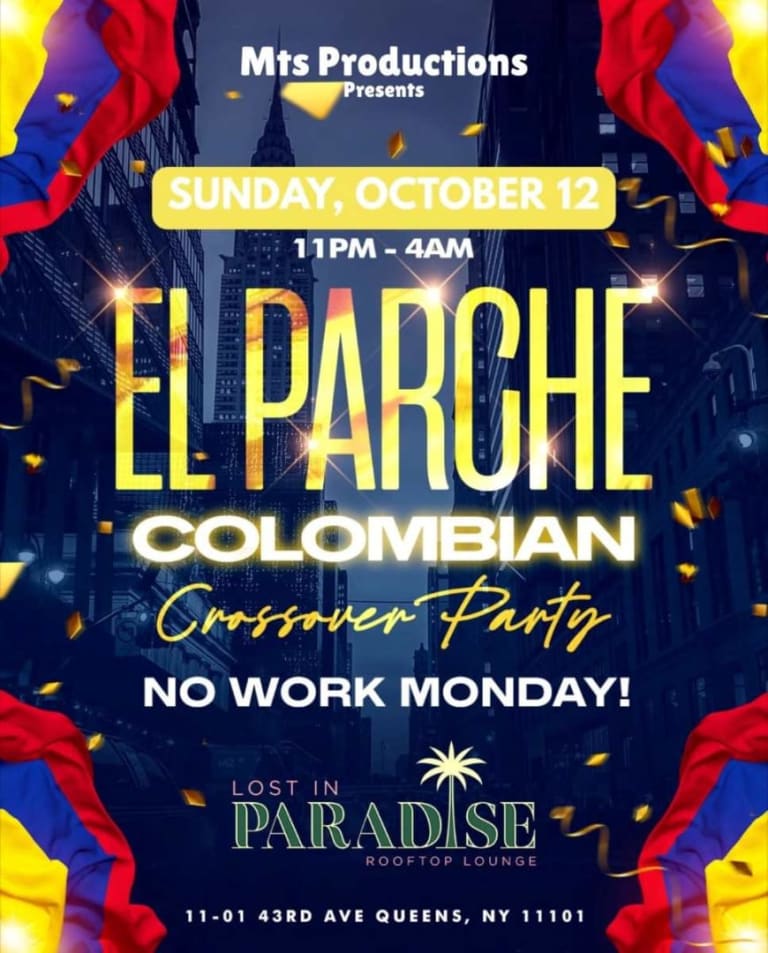 Event - El Parche Colombian Party – Lost in Paradise Rooftop Lounge - New York, NY - Sun, October 12, 2025} | concert tickets