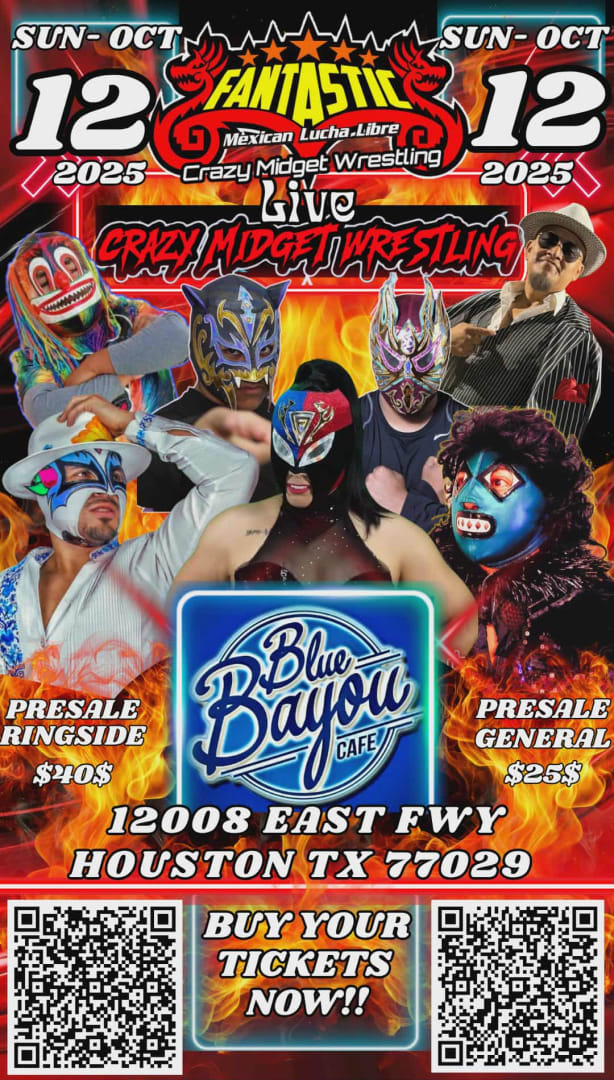 Event - CRAZY MIDGET WRESTLING IN HOUSTON TEXAS ALL AGES DOORS OPEN 5:00 PM - Houston, Texas - October 12, 2025 | concert tickets