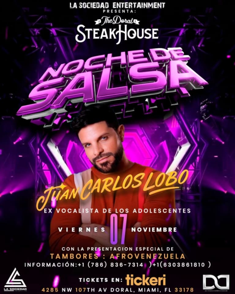 Event - Noche de Salsa con Juan Carlos Lobo - Doral, Florida - November 7, 2025 | concert tickets
