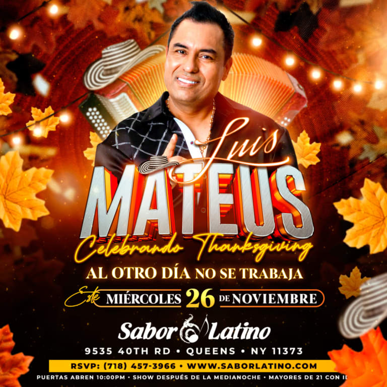 Event - LUIS MATEUS EN SABOR LATINO NY - Queens, New York - November 26, 2025 | concert tickets
