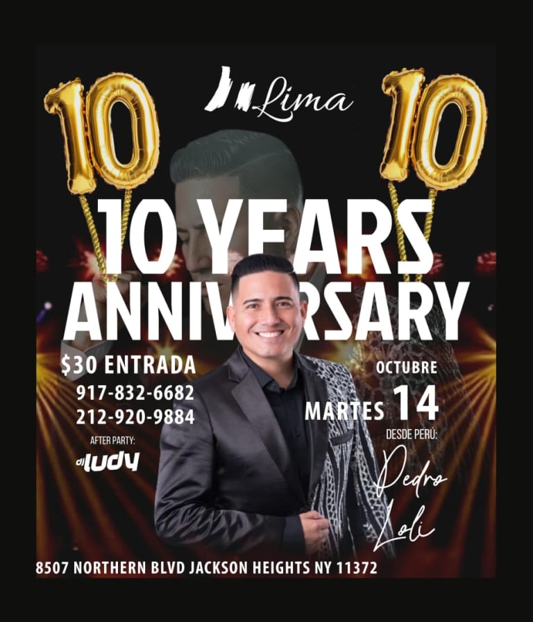 Event - LIMA RESTAURANT 10 ANNIVERSARIO CON PEDRO LOLI  - Queens, New York - October 14, 2025 | concert tickets