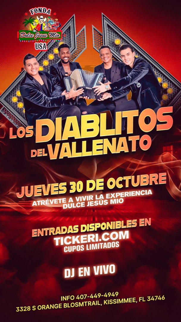 Event - LOS DIABLITOS DEL VALLENATO - Kissimmee, FL - Thu, October 30, 2025} | concert tickets