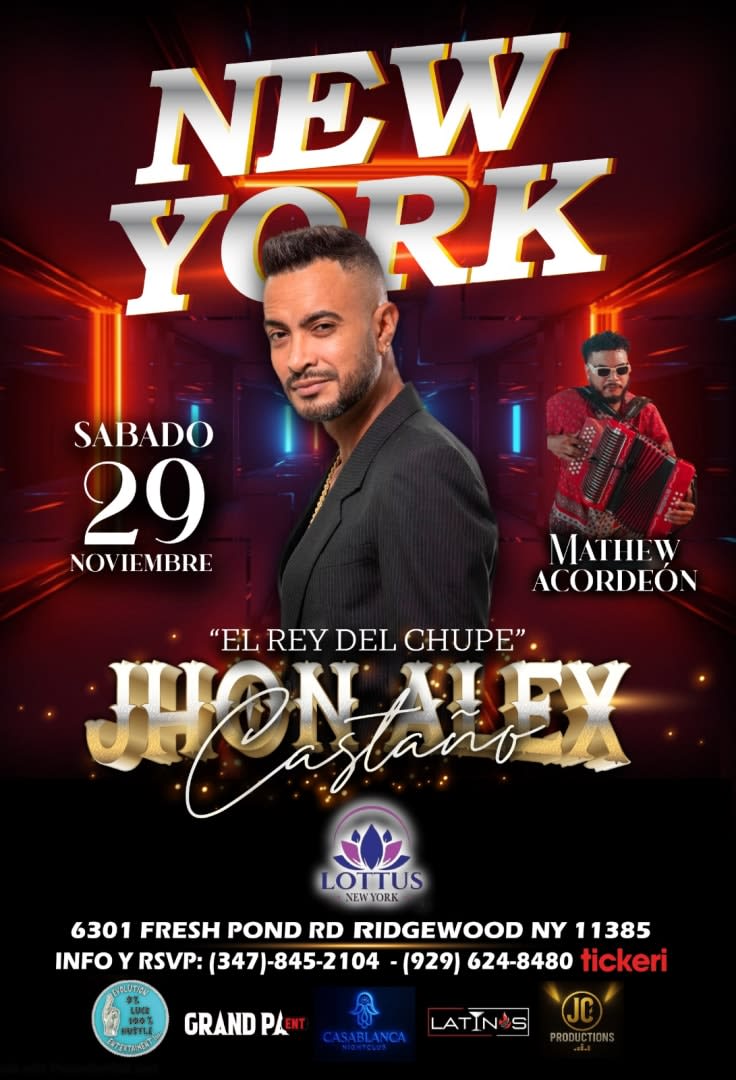 Event - JHON ALEX CASTAÑO EN NY - Ridgewood, New York - November 29, 2025 | concert tickets