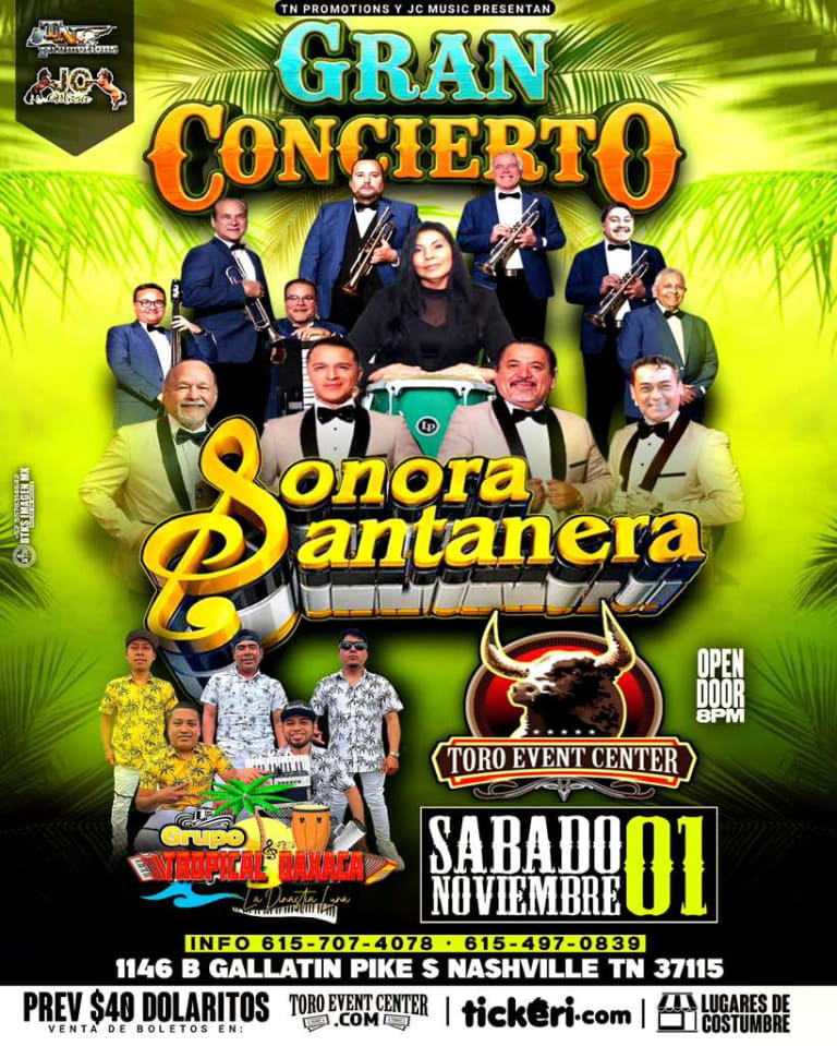 Event - Gran concierto de la Sonora Santanera & Grupo Tropical Oaxaca - Nashville, Tennessee - November 1, 2025 | concert tickets