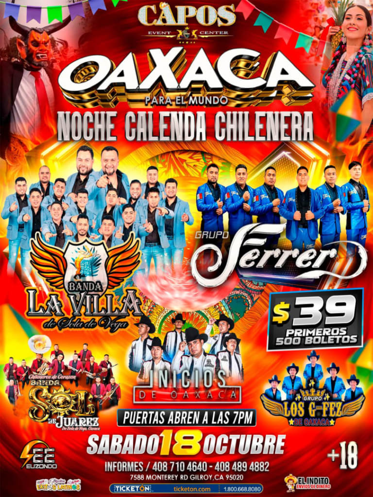 Event - Oaxaca - Noche Calenda Chilenera  - Gilroy, California - October 18, 2025 | concert tickets