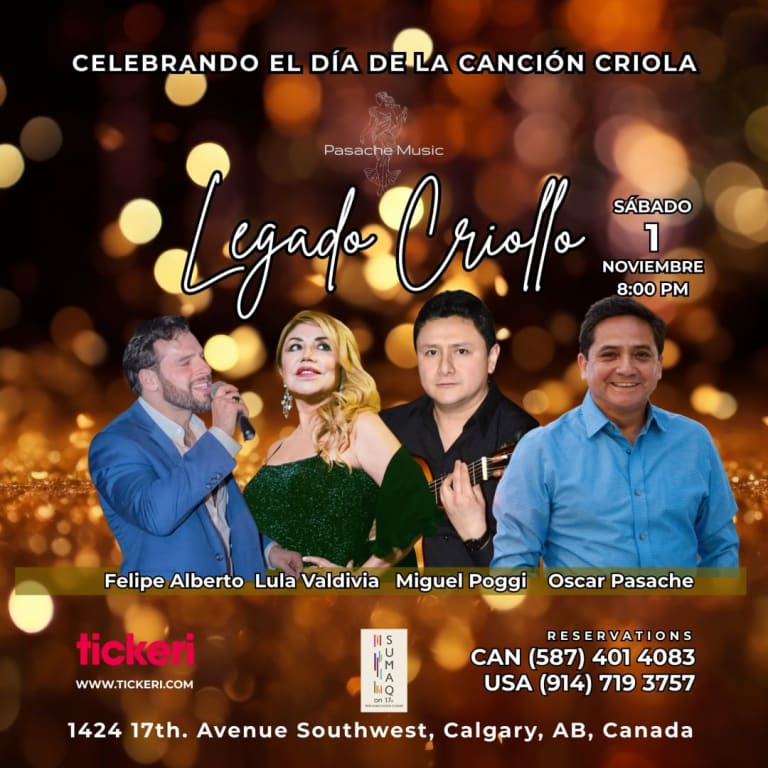 Event - Pasache Music DDLCC - LEGADO CRIOLLO - Sumaq on 17th., Calgary, Alberta, CA - Calgary, Alberta - November 1, 2025 | concert tickets