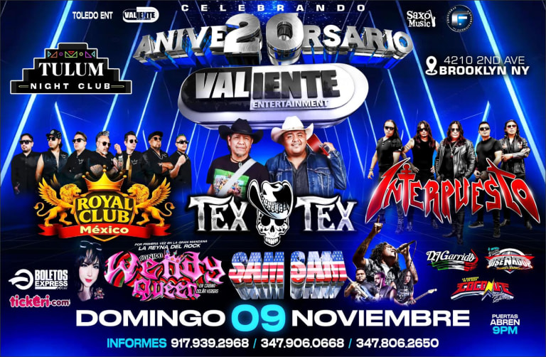 Event - INTERPUESTO / TEX TEX / ROYAL CLUB / WENDY QUEEN / SAM SAM - Brooklyn, NY - Sun, November 9, 2025} | concert tickets