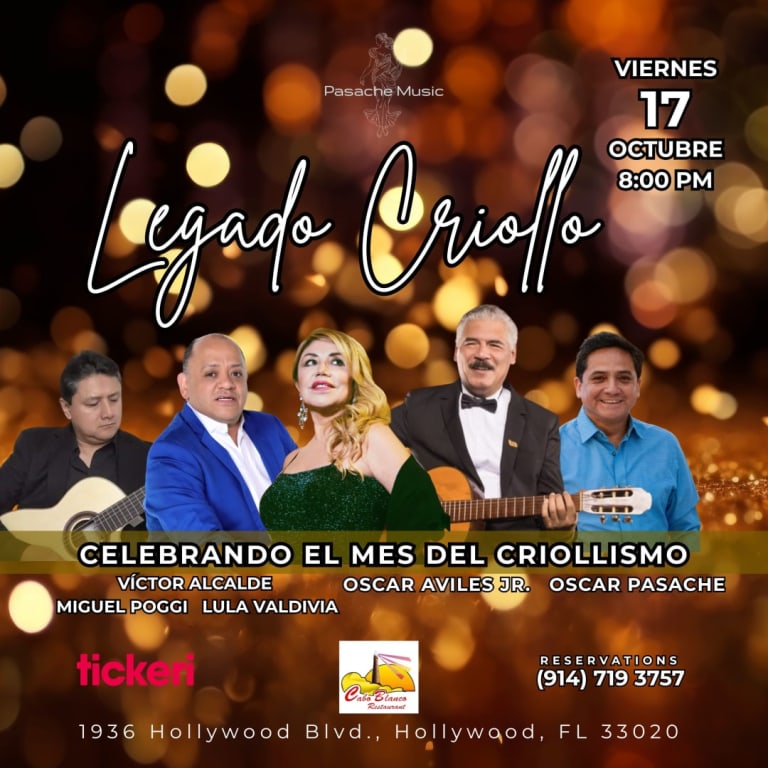 Event - Pasache Music DDLCC - LEGADO CRIOLLO - Cabo Blanco Restaurant, Hollywood, Florida - Hollywood, FL - vie, 17 de octubre de 2025} | concert tickets