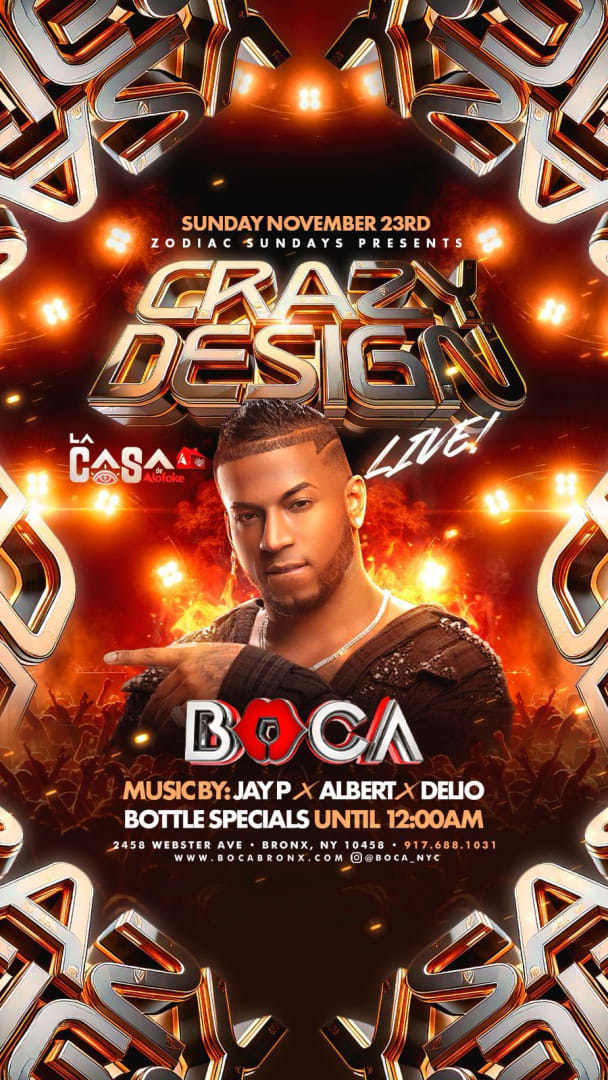 Event - Crazy Design En Vivo - Bronx, New York - November 23, 2025 | concert tickets