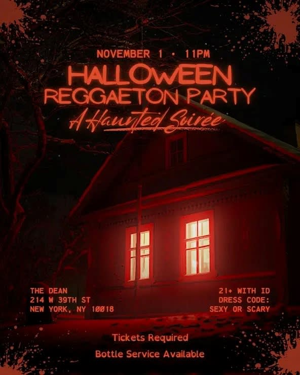 Event - The Dean NYC Halloween Party 2025 | Reggaeton Halloween Party - New York, New York - November 1, 2025 | concert tickets