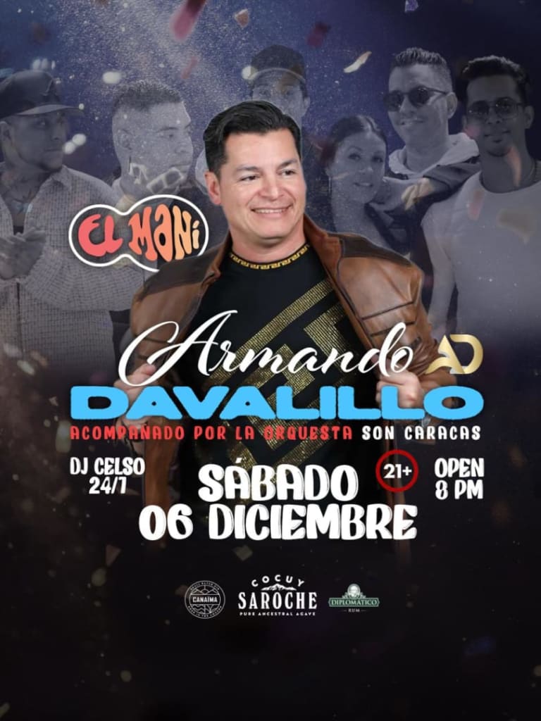 Event - Armando Davalillo en El Mani - Doral, FL - sáb, 6 de diciembre de 2025} | concert tickets