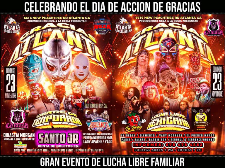 Event - Gracias Atlanta Noche de Lucha Libre Mexicana EL SANTO JR Y CICLÓN RAMÍREZ JR  - Doraville, GA - Sun, November 23, 2025} | concert tickets