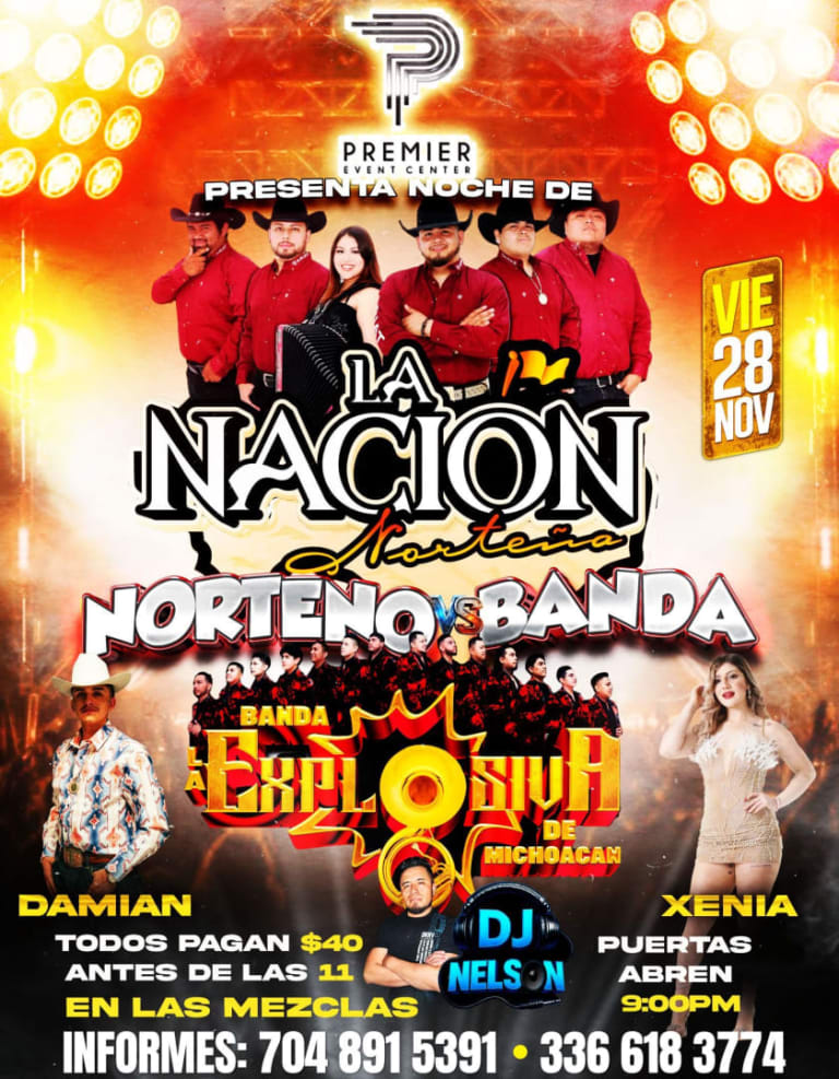 Event - La Nacion Norteña y Banda Explosiva - Charlotte, North Carolina - November 28, 2025 | concert tickets
