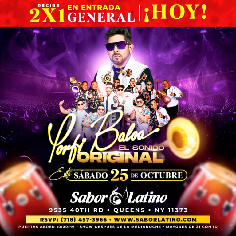 Event - PORFI BALOA EN SABOR LATINO NY - Queens, NY - sáb, 25 de octubre de 2025} | concert tickets