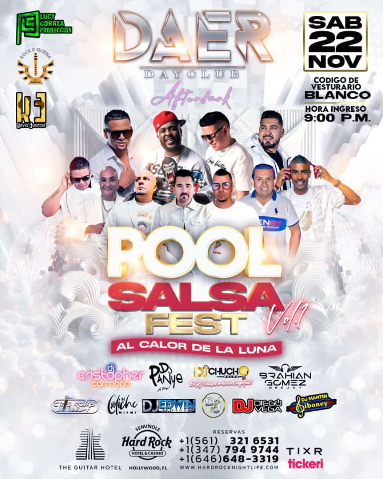 Event - Pool Salsa Fest Vol. 1 "Al Calor De La Luna" - Davie, FL - sáb, 22 de noviembre de 2025} | concert tickets
