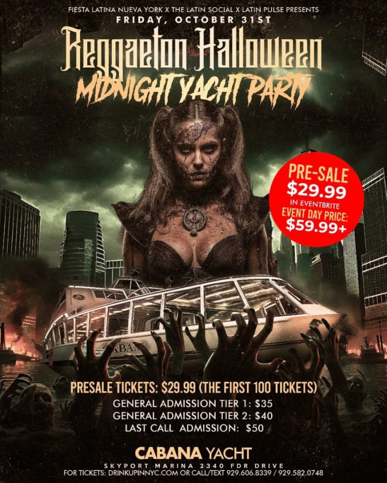 Event - Reggaeton Halloween Midnight Party Cruise At Cabana - New York, New York - October 31, 2025 | concert tickets