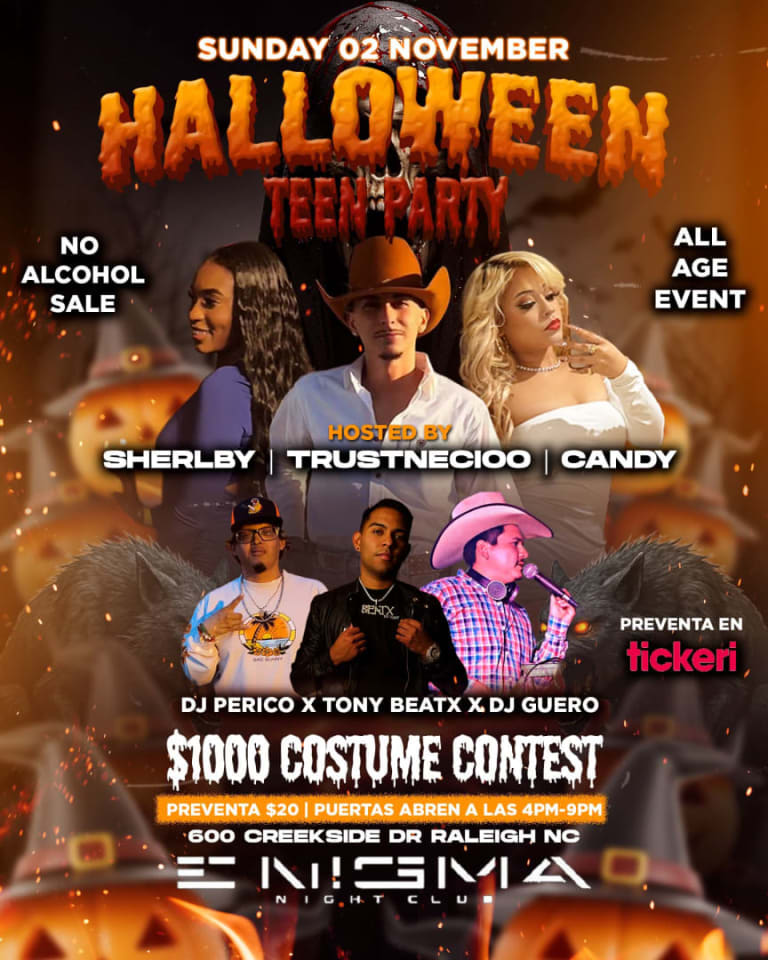 Event - TEEN PARTY HALLOWEEN  - Raleigh, North Carolina - November 2, 2025 | concert tickets