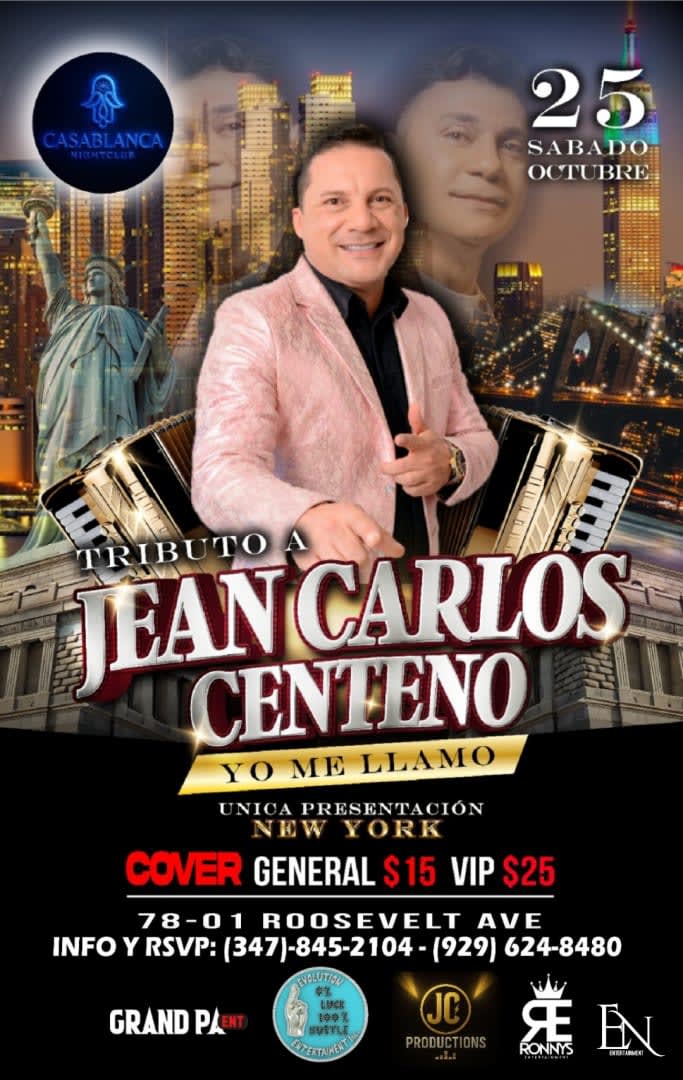 Event - TRIBUTO A JEAN CARLOS CENTENO🇨🇴🎙YO ME LLAMO JEAN CARLOS CENTENO EN VIVO - Jac, New York - October 25, 2025 | concert tickets