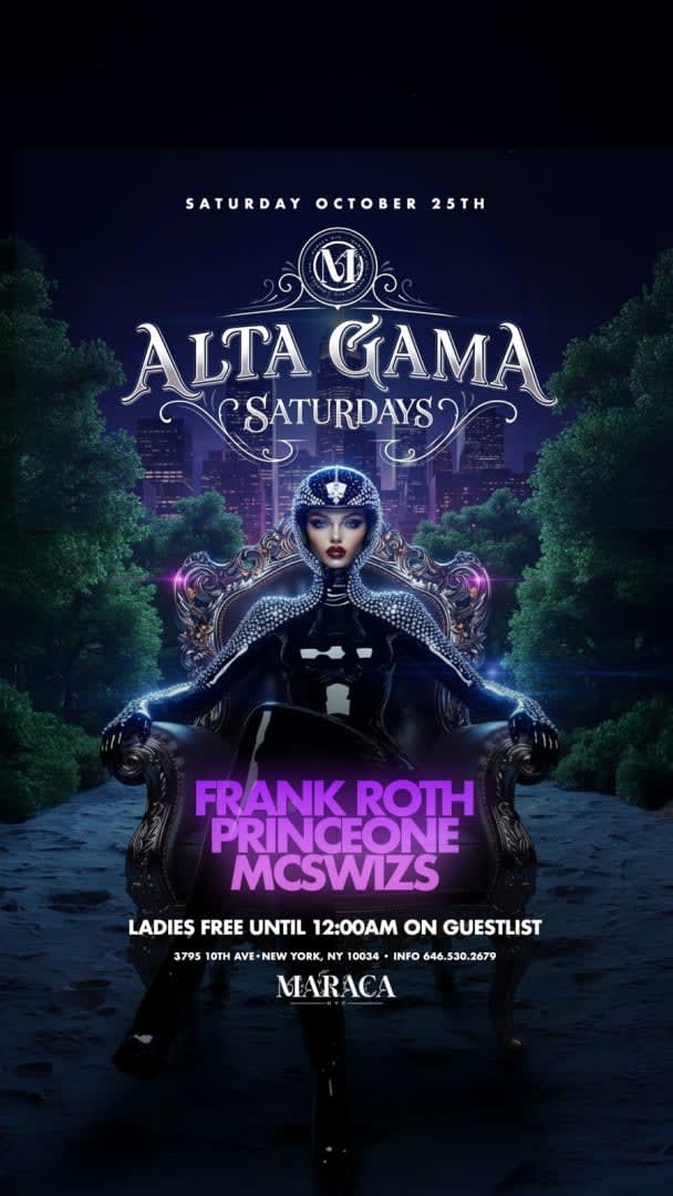 Event - Alta Gama Saturdays Pre Halloween Party At Maraca NYC - New York, NY - sáb, 25 de octubre de 2025} | concert tickets